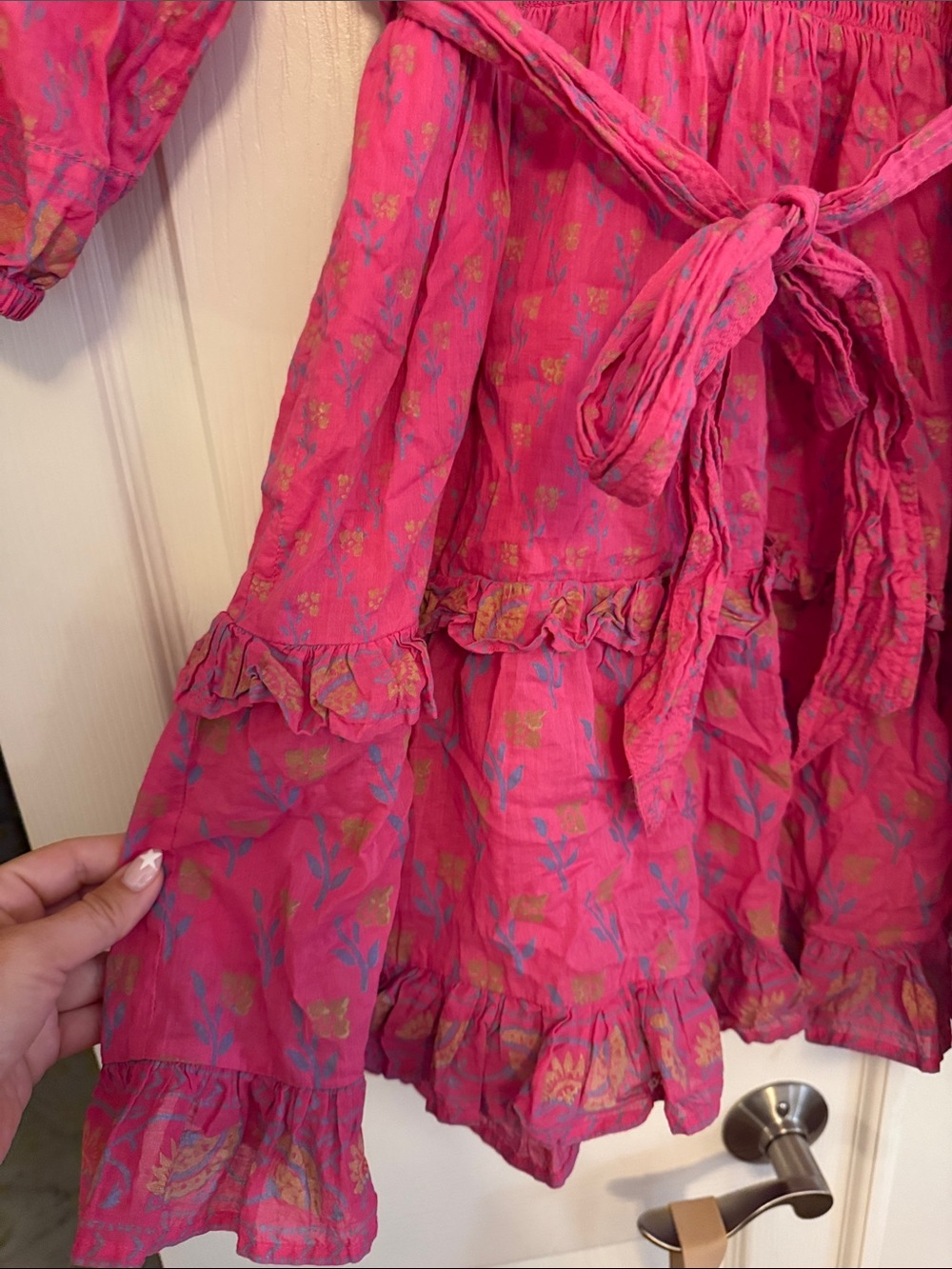 Cleobella Hot Pink Ruffle Mini Dress - Picture 4 of 9